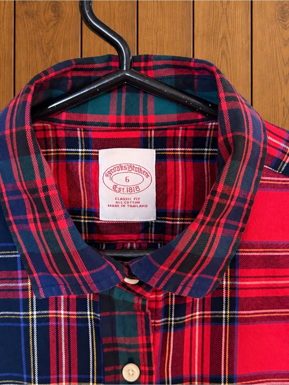 Brooks Brothers Patchwork Tartan Plaid Cotton Shirt Classic Fit Size 6 Women